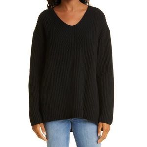 NWT Rails Merino Wool Black Oversized Sweater Neiman Marcus